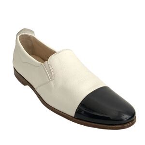 Gravati All Leather Hand Made Cap-toe Loafers Blue White Italy 6.5